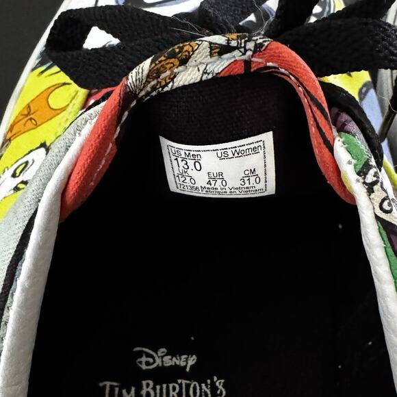 Vans Disney Nightmare Before Christmas Tim Burton Men’s Size 13 Lace Up Shoes - Picture 8 of 11